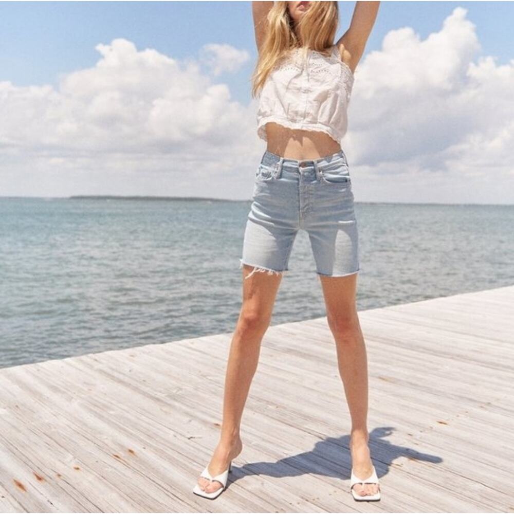 MOTHER The Tripper Ankle Fray Jeans Size 27 Island Time NWT High Rise